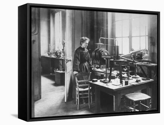 Chemist Marie Curie in Her Laboratory-null-Framed Stretched Canvas