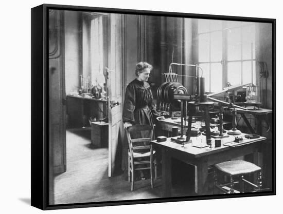 Chemist Marie Curie in Her Laboratory-null-Framed Stretched Canvas