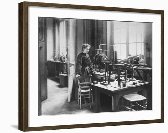 Chemist Marie Curie in Her Laboratory-null-Framed Premium Photographic Print