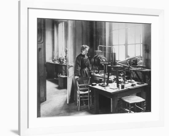 Chemist Marie Curie in Her Laboratory-null-Framed Premium Photographic Print