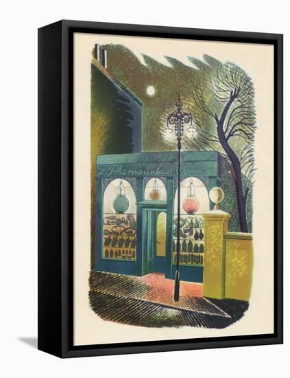 'Chemist Shop at Night', 1938, (1946)-Eric Ravilious-Framed Stretched Canvas