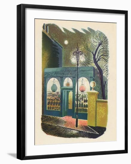 'Chemist Shop at Night', 1938, (1946)-Eric Ravilious-Framed Giclee Print