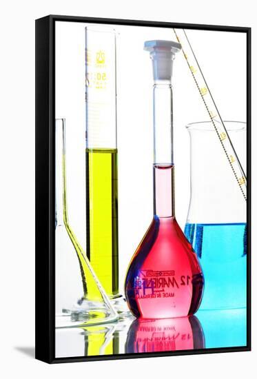 Chemistry Glass-ware-Sigrid Gombert-Framed Stretched Canvas