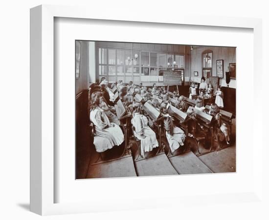 Chemistry Lesson, Albion Street Girls School, Rotherhithe, London, 1908-null-Framed Photographic Print