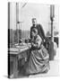 Chemists Pierre Curie and Wife Marie Curie in Their Laboratory-null-Stretched Canvas