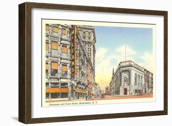 Chenango and Court Streets, Binghamton, New York-null-Framed Art Print