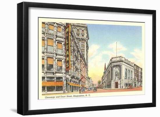 Chenango and Court Streets, Binghamton, New York-null-Framed Art Print