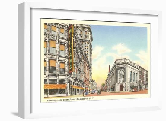 Chenango and Court Streets, Binghamton, New York-null-Framed Art Print