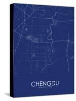 Chengdu, China Blue Map-null-Stretched Canvas