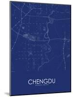 Chengdu, China Blue Map-null-Mounted Poster