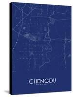 Chengdu, China Blue Map-null-Stretched Canvas