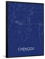 Chengdu, China Blue Map-null-Framed Poster