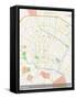 Chengdu, China Map-null-Framed Stretched Canvas