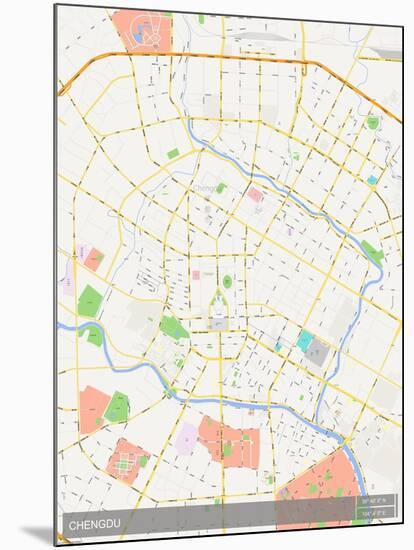 Chengdu, China Map-null-Mounted Poster