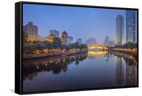 Chengdu, Sichuan, China at Anshun Bridge.-SeanPavonePhoto-Framed Stretched Canvas