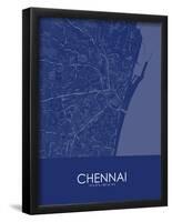 Chennai, India Blue Map-null-Framed Poster