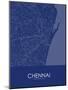 Chennai, India Blue Map-null-Mounted Poster
