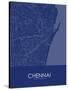 Chennai, India Blue Map-null-Stretched Canvas