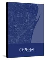 Chennai, India Blue Map-null-Stretched Canvas