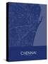 Chennai, India Blue Map-null-Stretched Canvas