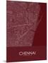 Chennai, India Red Map-null-Mounted Poster