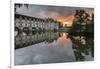 Chenonceau castle reflected in the Loire at sunset, UNESCO World Heritage Site, Chenonceaux, Indre--Francesco Vaninetti-Framed Photographic Print