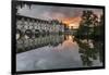 Chenonceau castle reflected in the Loire at sunset, UNESCO World Heritage Site, Chenonceaux, Indre--Francesco Vaninetti-Framed Photographic Print