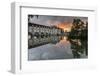 Chenonceau castle reflected in the Loire at sunset, UNESCO World Heritage Site, Chenonceaux, Indre--Francesco Vaninetti-Framed Photographic Print