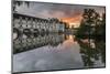 Chenonceau castle reflected in the Loire at sunset, UNESCO World Heritage Site, Chenonceaux, Indre--Francesco Vaninetti-Mounted Photographic Print