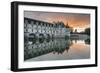 Chenonceau castle reflected on the Loire at sunset, Chenonceaux, Indre-et-Loire, Loire Valley, Cent-Francesco Vaninetti-Framed Photographic Print