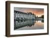 Chenonceau castle reflected on the Loire at sunset, Chenonceaux, Indre-et-Loire, Loire Valley, Cent-Francesco Vaninetti-Framed Photographic Print