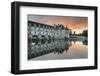 Chenonceau castle reflected on the Loire at sunset, Chenonceaux, Indre-et-Loire, Loire Valley, Cent-Francesco Vaninetti-Framed Photographic Print