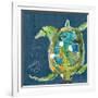 Chentes Turtle on Blue-Kellie Day-Framed Art Print