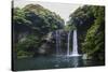 Cheonjiyeon Pokpo Waterfall, Island of Jejudo, UNESCO World Heritage Site, South Korea, Asia-Michael-Stretched Canvas
