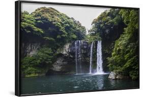 Cheonjiyeon Pokpo Waterfall, Island of Jejudo, UNESCO World Heritage Site, South Korea, Asia-Michael-Framed Photographic Print