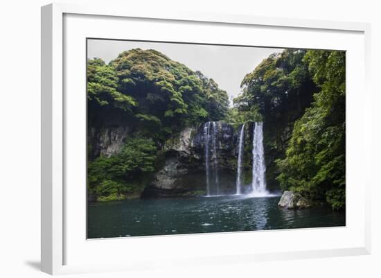 Cheonjiyeon Pokpo Waterfall, Island of Jejudo, UNESCO World Heritage Site, South Korea, Asia-Michael-Framed Photographic Print