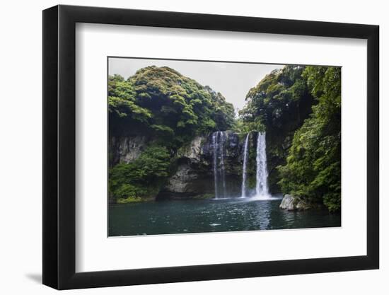 Cheonjiyeon Pokpo Waterfall, Island of Jejudo, UNESCO World Heritage Site, South Korea, Asia-Michael-Framed Photographic Print