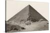 Cheops Pyramid and Camels-null-Stretched Canvas