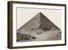 Cheops Pyramid and Camels-null-Framed Premium Giclee Print