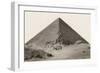 Cheops Pyramid and Camels-null-Framed Premium Giclee Print