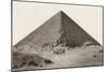 Cheops Pyramid and Camels-null-Mounted Premium Giclee Print