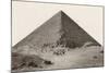 Cheops Pyramid and Camels-null-Mounted Art Print