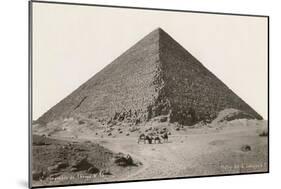 Cheops Pyramid and Camels-null-Mounted Art Print