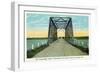 Chequamegon Bay, Wisconsin - Long Bridge Between Ashland and Bayfield-Lantern Press-Framed Art Print