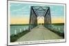 Chequamegon Bay, Wisconsin - Long Bridge Between Ashland and Bayfield-Lantern Press-Mounted Art Print