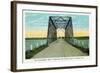 Chequamegon Bay, Wisconsin - Long Bridge Between Ashland and Bayfield-Lantern Press-Framed Art Print