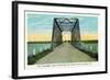 Chequamegon Bay, Wisconsin - Long Bridge Between Ashland and Bayfield-Lantern Press-Framed Art Print