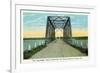 Chequamegon Bay, Wisconsin - Long Bridge Between Ashland and Bayfield-Lantern Press-Framed Art Print