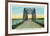 Chequamegon Bay, Wisconsin - Long Bridge Between Ashland and Bayfield-Lantern Press-Framed Art Print