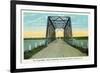 Chequamegon Bay, Wisconsin - Long Bridge Between Ashland and Bayfield-Lantern Press-Framed Art Print